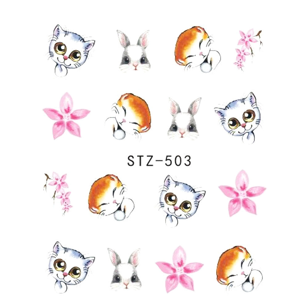 Nail sticker butterfly flower water transfer decals for manicure.