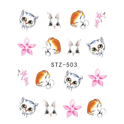 Nail sticker butterfly flower water transfer decals for manicure.