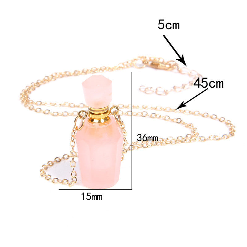 Perfume bottle crystal pendant necklace