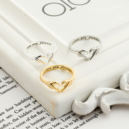 Romantic Fashion Ring For Women Couple Jewelry Silver Color Punk Gesture Wedding Men  Finger Accessories Gifts | Hand Hug Ring - Essential Loved