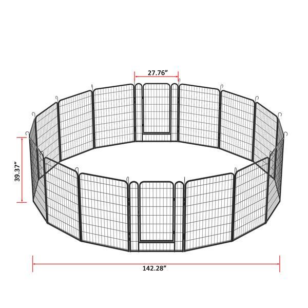 16 Pieces Of Heavy-duty Metal Pet Sports Fence