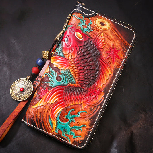 Men's  Handcrafted Carved Leather Art Bag - Essential Loved