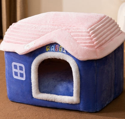 Foldable Dog House Pet Cat Bed Winter Dog Villa Sleep Kennel Removable Nest Warm Enclosed Cave Sofa Pets Supplies