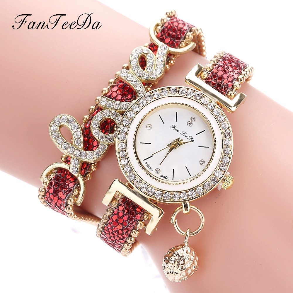 FanTeeDa Brand - Rhinestones Clock Womens Fashion Dress Wristwatch Relogio Feminino Gift | Ladies Bracelet Watches - Essential Loved