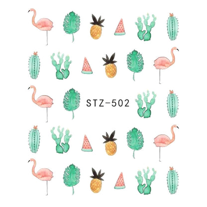 Nail sticker butterfly flower water transfer decal for manicure decoration.