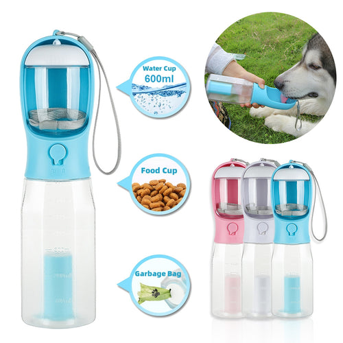Poop Dispenser 3 In 1 - Portable Food Feeder Drinker Water Bottles For Pets - Essential Loved