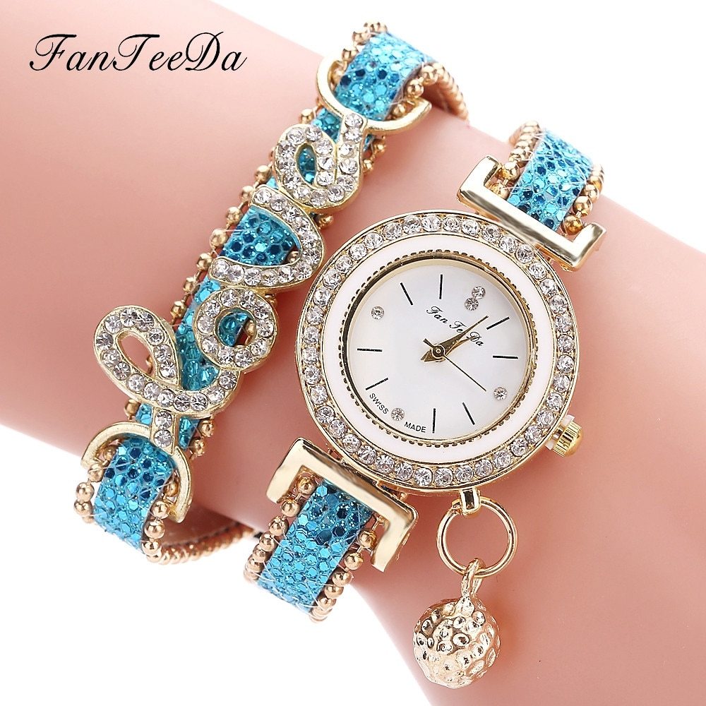 FanTeeDa Brand - Rhinestones Clock Womens Fashion Dress Wristwatch Relogio Feminino Gift | Ladies Bracelet Watches - Essential Loved