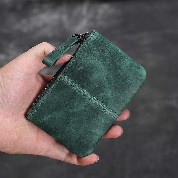 Retro Crazy Horse Leather Mens Leather Coin Purse - Essential Loved