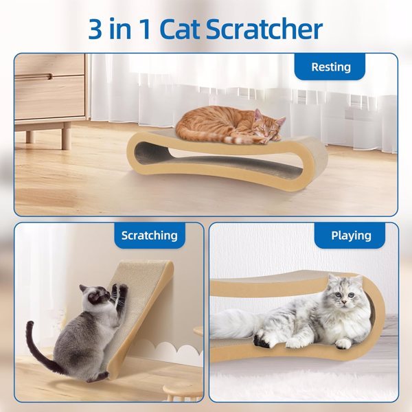 3-in-1 Cat Scratch Board Cardboard| Furniture Protector Cat Scratch Board - Essential Loved