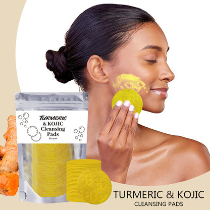 Compressed Facial Sponges Skin Care Tools For Face Clogged Pores Excess Oil Cleansing  | Turmeric Kojic Acid Exfoliating Cleansing Pads - Essential Loved