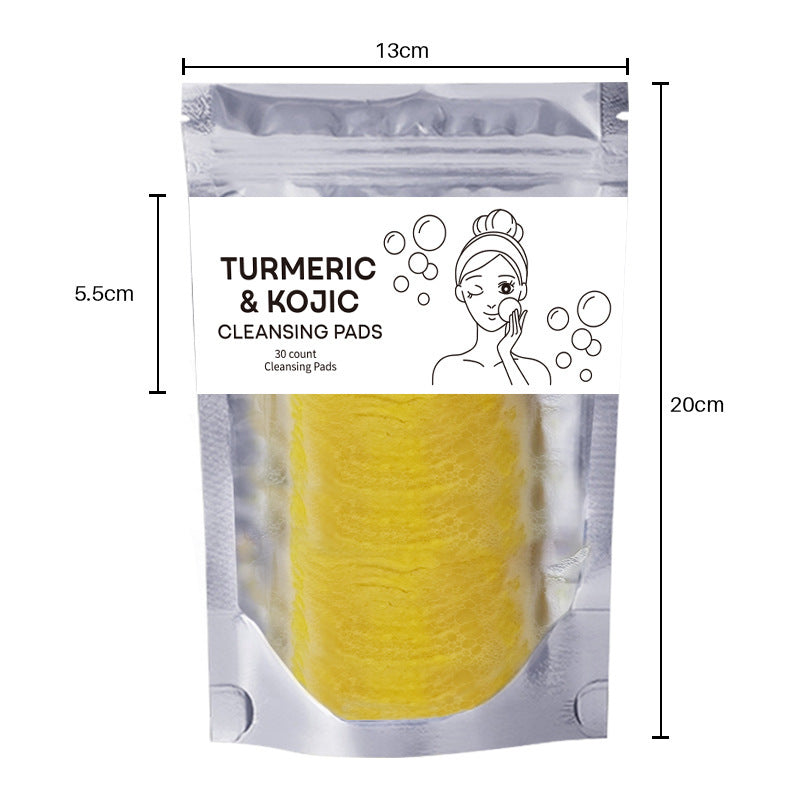 Compressed Facial Sponges Skin Care Tools For Face Clogged Pores Excess Oil Cleansing  | Turmeric Kojic Acid Exfoliating Cleansing Pads - Essential Loved