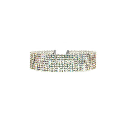 Fashion women crystal rhinestone choker necklace in multicolor.