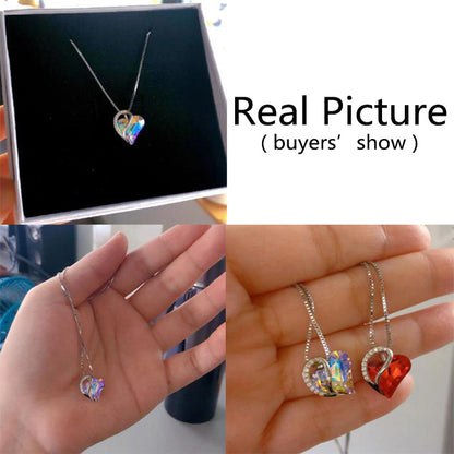 925 Geometric Necklace Jewelry Women's Clavicle Chain Valentine's Mothers Day Gift  | Silver Heart Pendant Necklace - Essential Loved