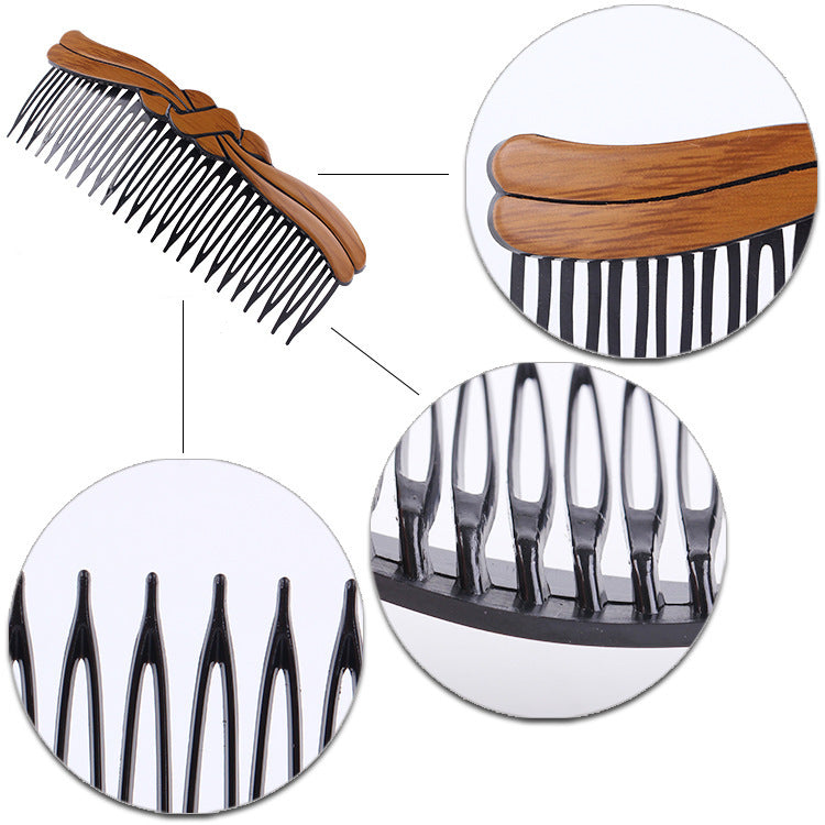 Retro style hair comb with plastic and resin material, Korean design, ideal for styling waves.
