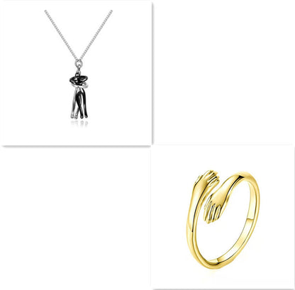 Love Hug Necklace Unisex Men Women Couple Jewelry Simple Temperament Clavicle  Chain Valentines Day Lover Gift | Couple Pendant Necklace - Essential Loved