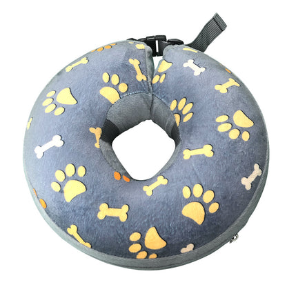 Removable Cleaning Pet Collar Inflatable Pet Flocking Guard Circle