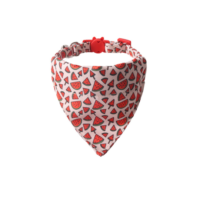 Pet Collar Colorful Fruit Series Bow Triangular Binder