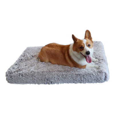 Plush Square Pet Bed Wave Memory Foam Deep Sleep Dog Sofa Bed