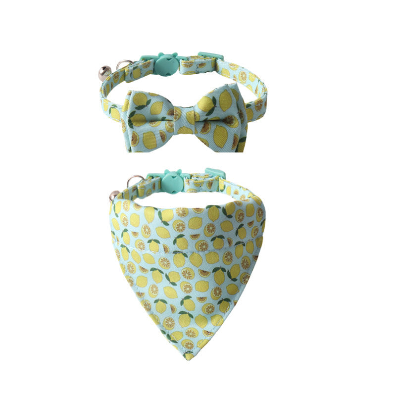 Pet Collar Colorful Fruit Series Bow Triangular Binder