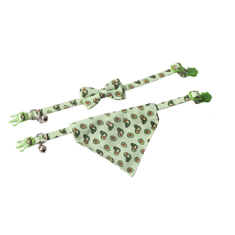 Pet Collar Colorful Fruit Series Bow Triangular Binder