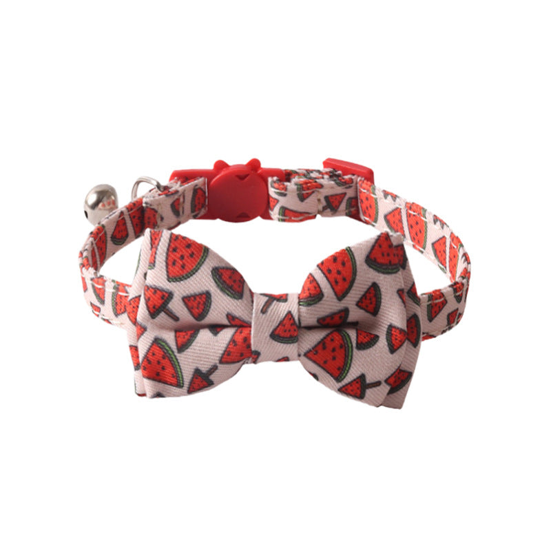 Pet Collar Colorful Fruit Series Bow Triangular Binder