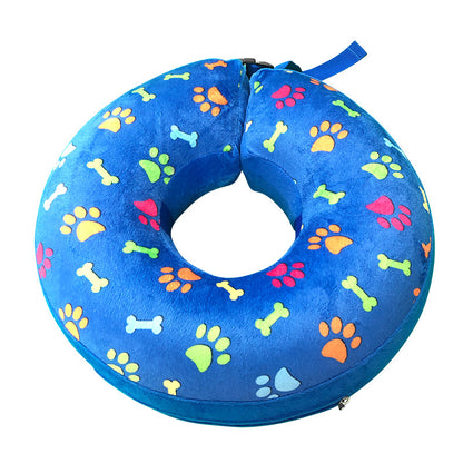 Removable Cleaning Pet Collar Inflatable Pet Flocking Guard Circle