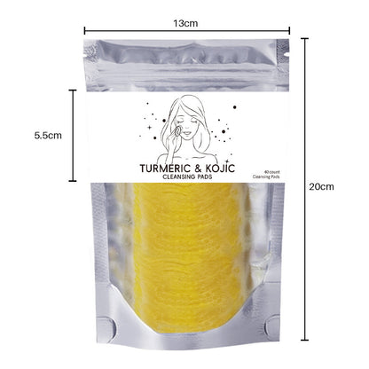 Compressed Facial Sponges Skin Care Tools For Face Clogged Pores Excess Oil Cleansing  | Turmeric Kojic Acid Exfoliating Cleansing Pads - Essential Loved