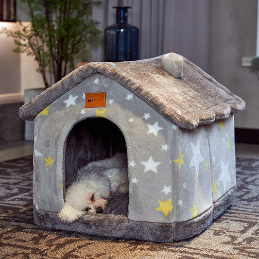 Foldable Dog House - Essential Loved: Enclosed Pet Bed & Warm Cave