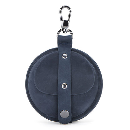 Crazy Horse Leather Round Multifunction Headphones