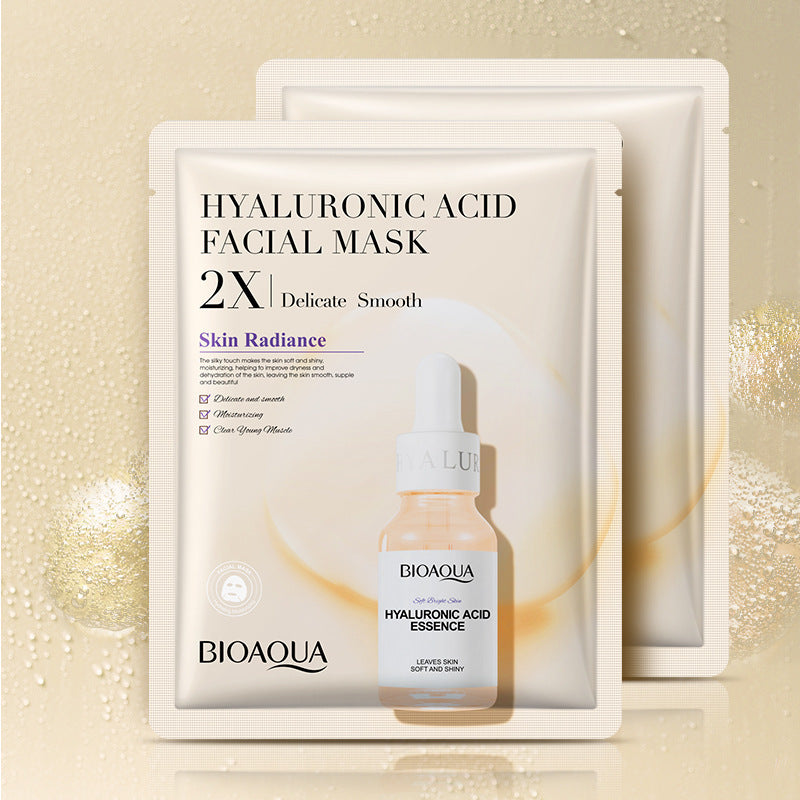 Collagen face mask with hyaluronic acid for moisturizing and firming skin care.