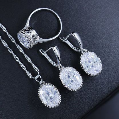Bride Wedding Party Dinner Jewellery Set Hair Claw Diamond Jewellery | Sterling Silver Necklace - Essential Loved