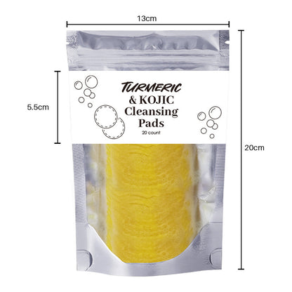 Compressed Facial Sponges Skin Care Tools For Face Clogged Pores Excess Oil Cleansing  | Turmeric Kojic Acid Exfoliating Cleansing Pads - Essential Loved