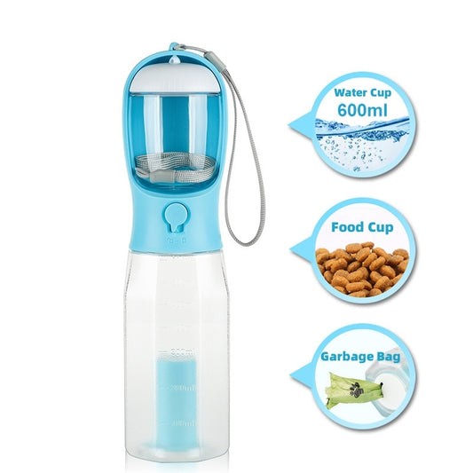 Poop Dispenser 3 In 1 - Portable Food Feeder Drinker Water Bottles For Pets - Essential Loved