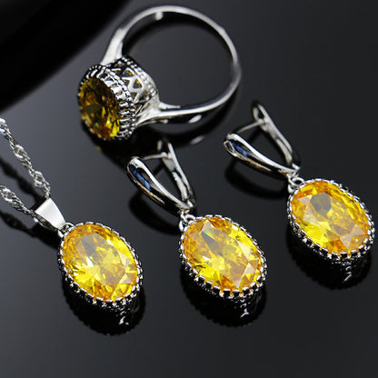 Bride Wedding Party Dinner Jewellery Set Hair Claw Diamond Jewellery | Sterling Silver Necklace - Essential Loved