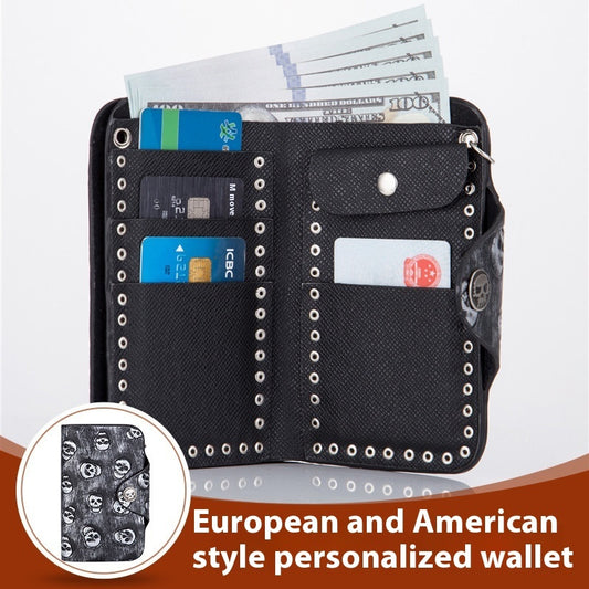 Skull Anti-theft Chain Clutch | Punk Rock Wallet - Essential Loved